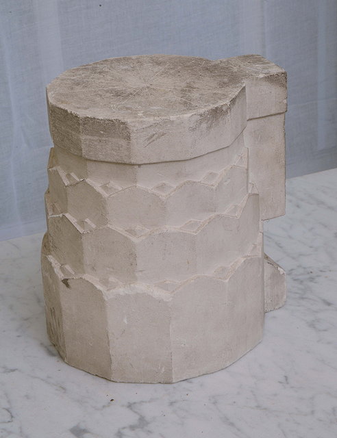 Appraisal: A CARVED LIMESTONE ARCHITECTURAL FRAGMENT of a capital top high