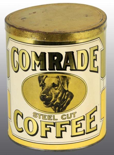 Appraisal: Comrade Steel Cut Coffee Tin Description Great image of a