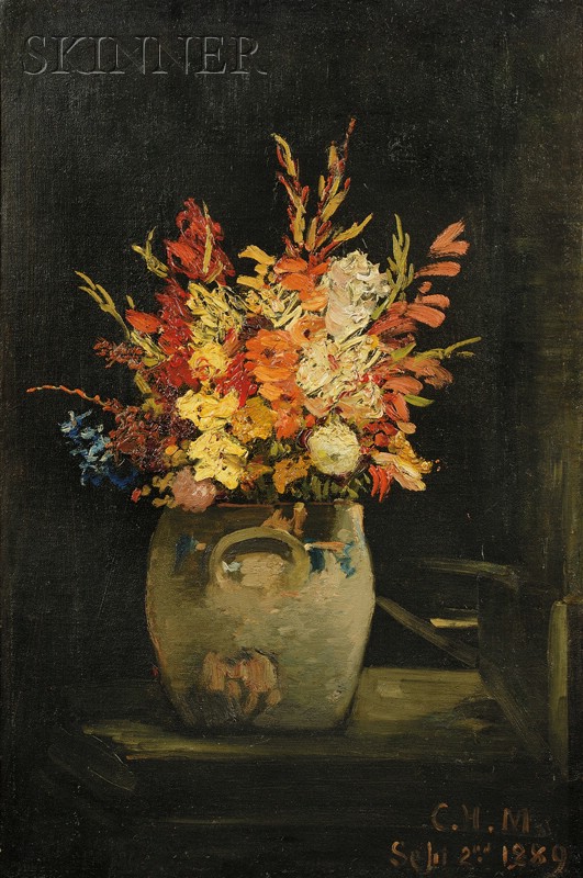 Appraisal: Charles Henry Miller American - Still Life with Flowers Initialed