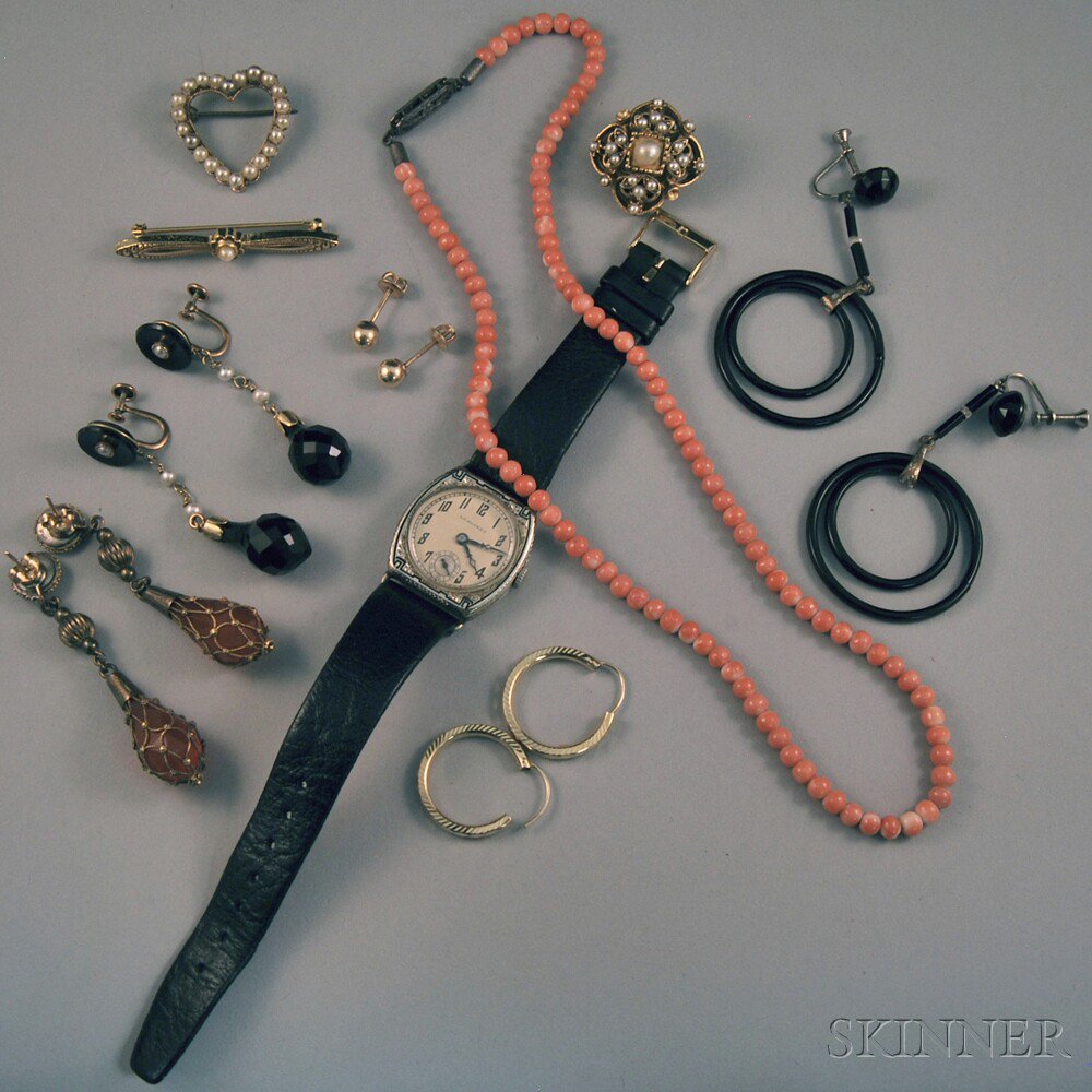 Appraisal: Small Group of Assorted Jewelry including a gold-filled Longines wristwatch