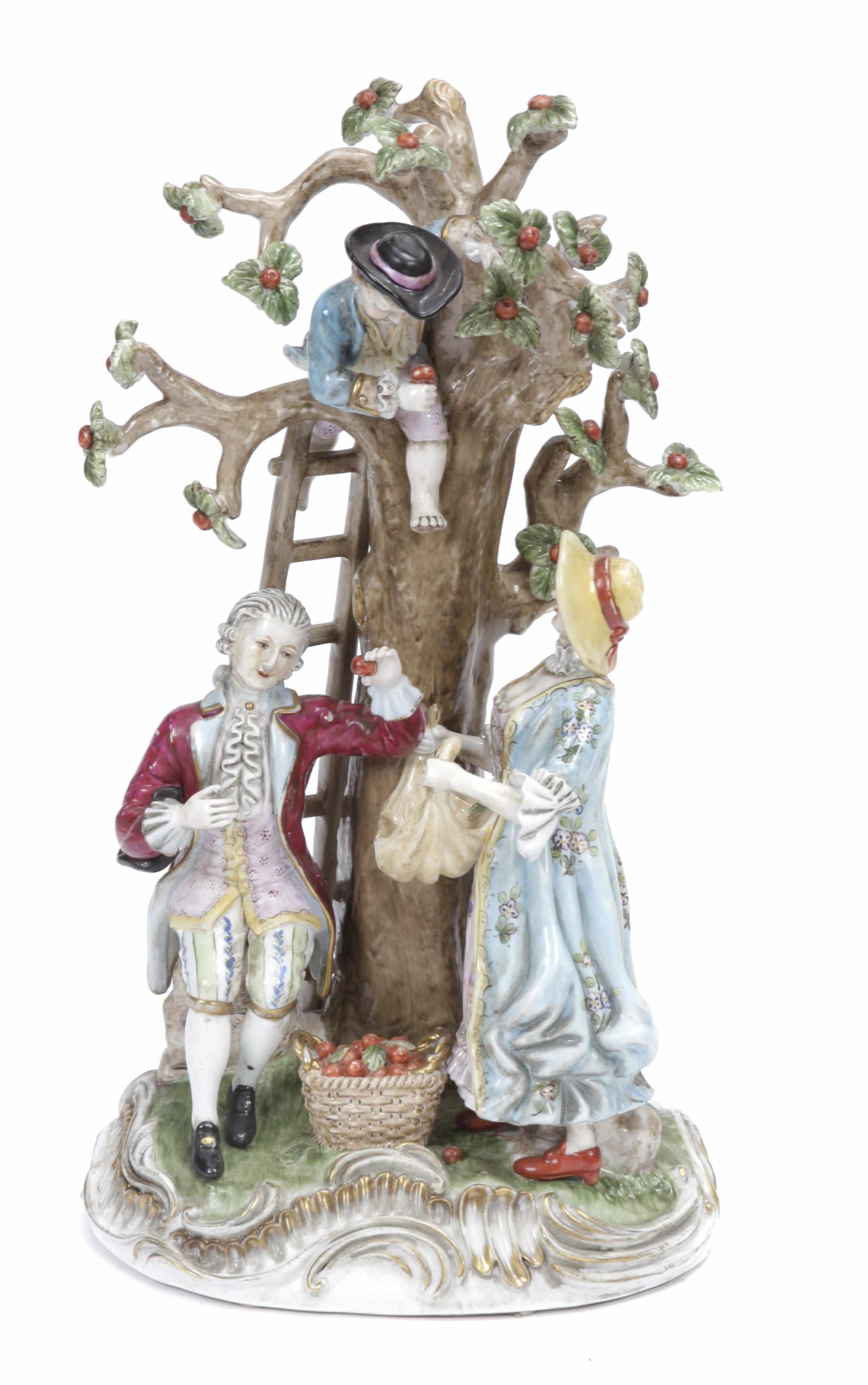 Appraisal: A German Rococo style porcelain figural group height in diameter