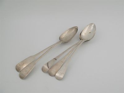 Appraisal: Five various basting serving spoons including an Exeter make example