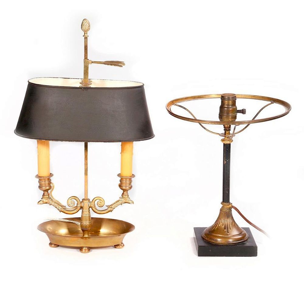 Appraisal: Two th century French lamps Two mid th century French