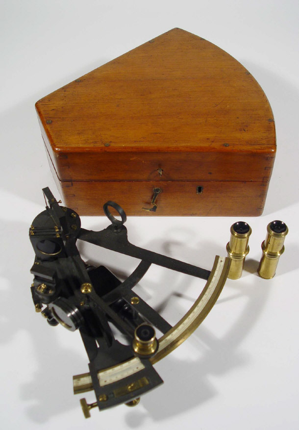 Appraisal: Brass and black painted metal sextant by W M Hooper