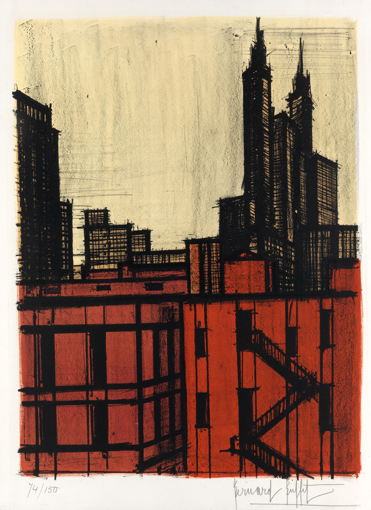 Appraisal: BERNARD BUFFET New York VII Color lithograph x mm x