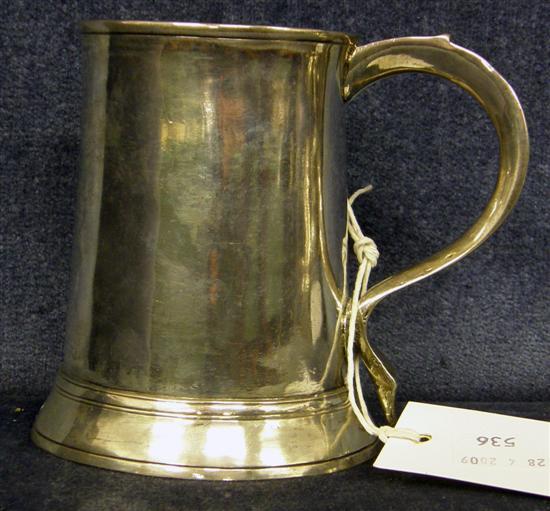 Appraisal: A GEORGE III PLAIN SILVER TAPERING CYNDRICAL MUG on rim