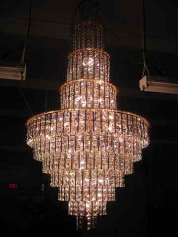 Appraisal: Large Cut Crystal Chandlier tiers of prisms '' at widest