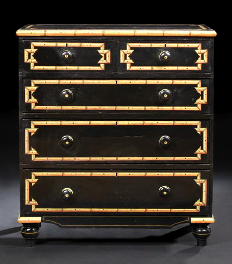 Appraisal: Victorian Polychromed Chest th century and later the rectangular top