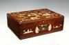 Appraisal: SCRIMSHAW LAP DESK - American ca oak whale ivory abalone