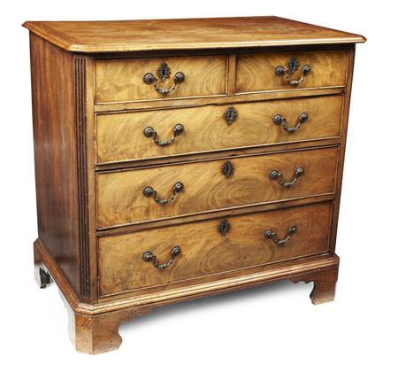 Appraisal: GEORGE III MAHOGANY CHEST CIRCA with two short over three