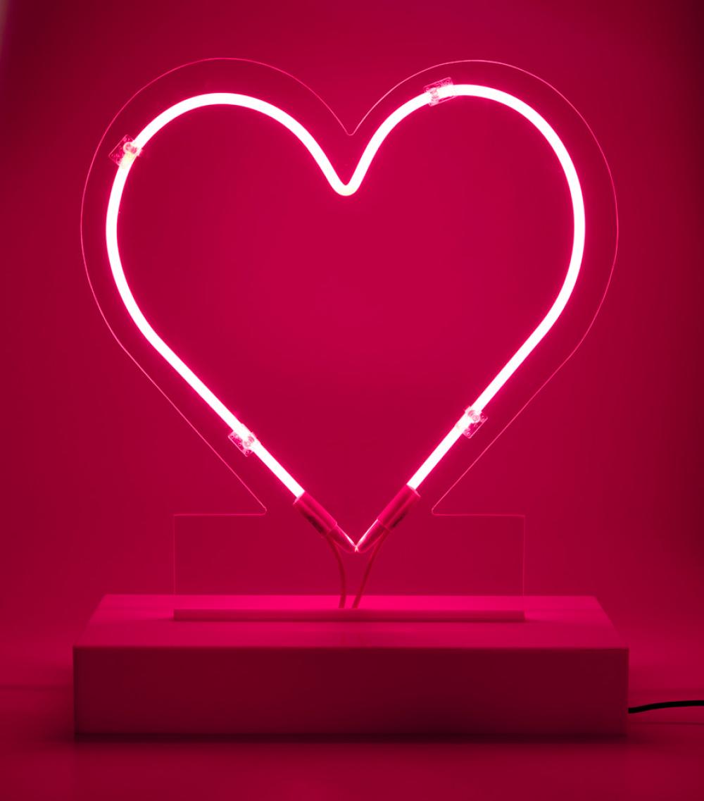 Appraisal: A neon heart light st Century With heart-shaped neon light