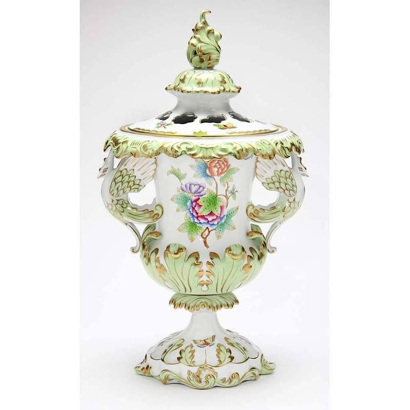 Appraisal: Herend Potpourri Urn with Cover a monumental form with pierced