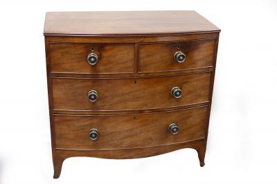 Appraisal: A Victorian mahogany bowfront chest fitted two short over two