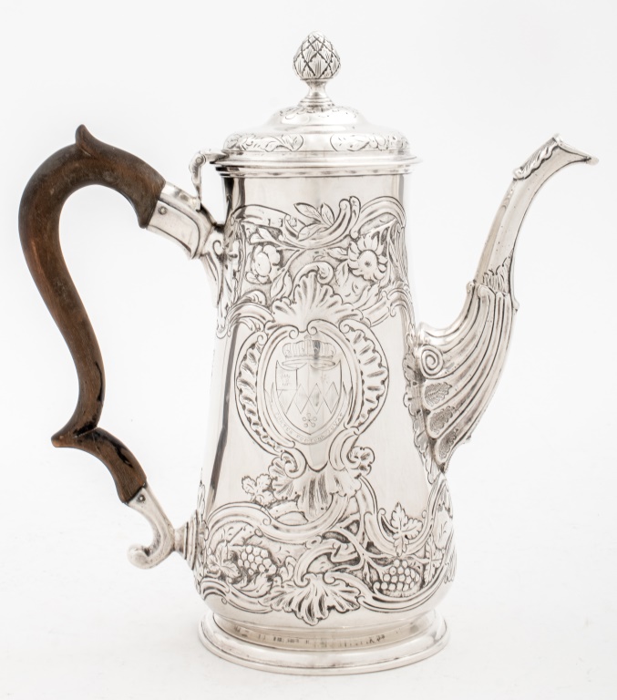 Appraisal: GEORGE III IRISH STERLING SILVER COFFEE POT George III Irish