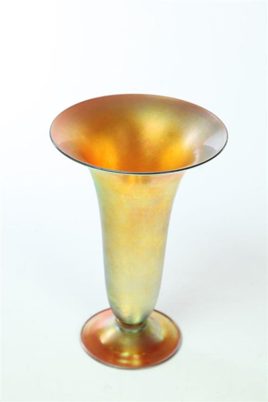 Appraisal: STEUBEN AURENE VASE New York th century Trumpet vase with