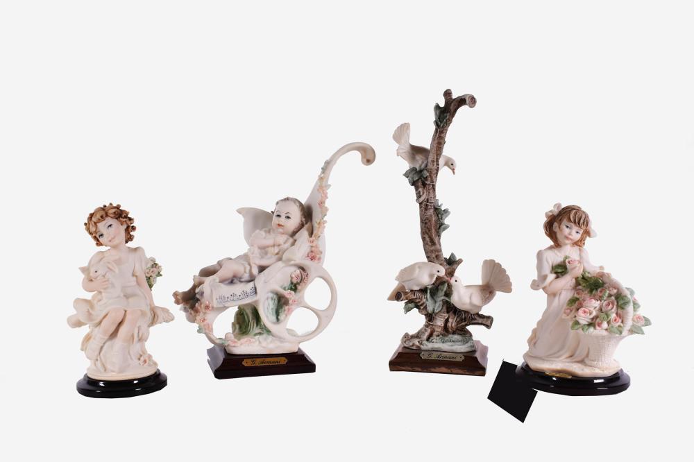 Appraisal: FOUR GIUSEPPE ARMANI SMALL ITEMSMade For Capodimonte marked Comprising a