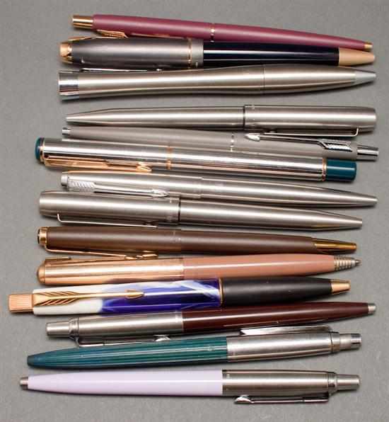 Appraisal: Fourteen assorted Parker ballpoint pens Estimate - Pen s have