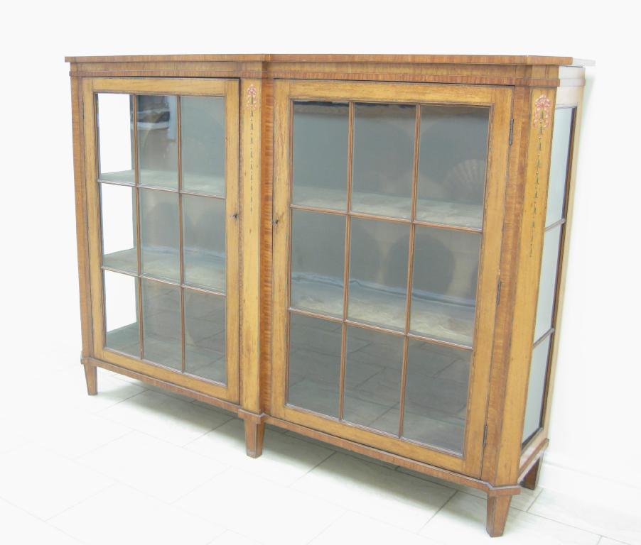 Appraisal: A th Century satinwood China Display Cabinet with cross-banding and