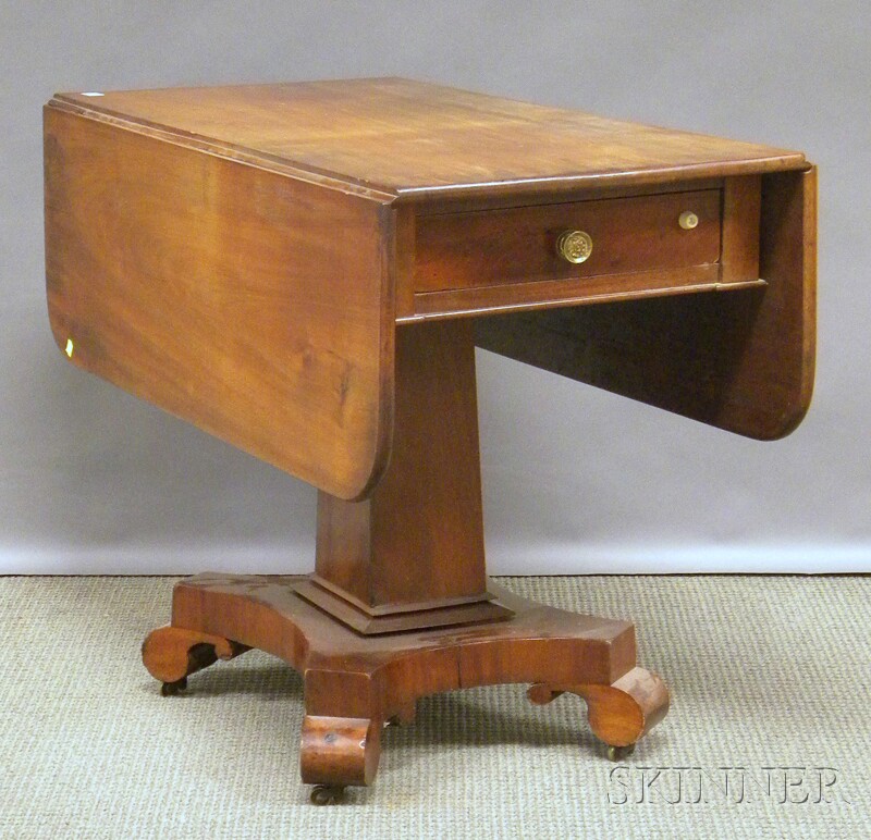 Appraisal: Empire Mahogany Drop-leaf Pedestal-base Table