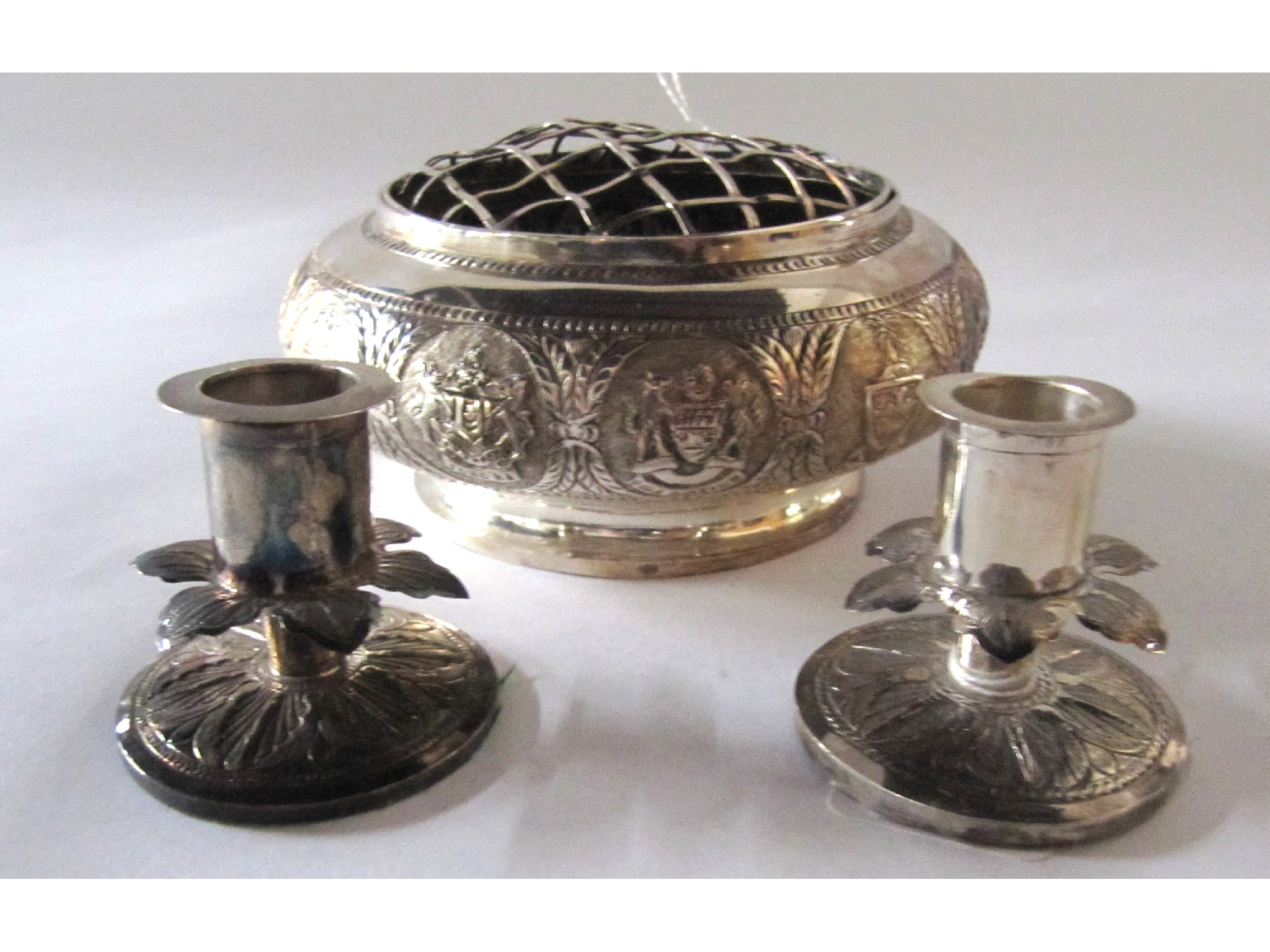 Appraisal: A lot comprising an Indian silver bowl and a small