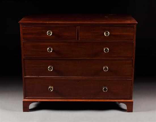 Appraisal: George III mahogany chest of drawers circa two short drawers