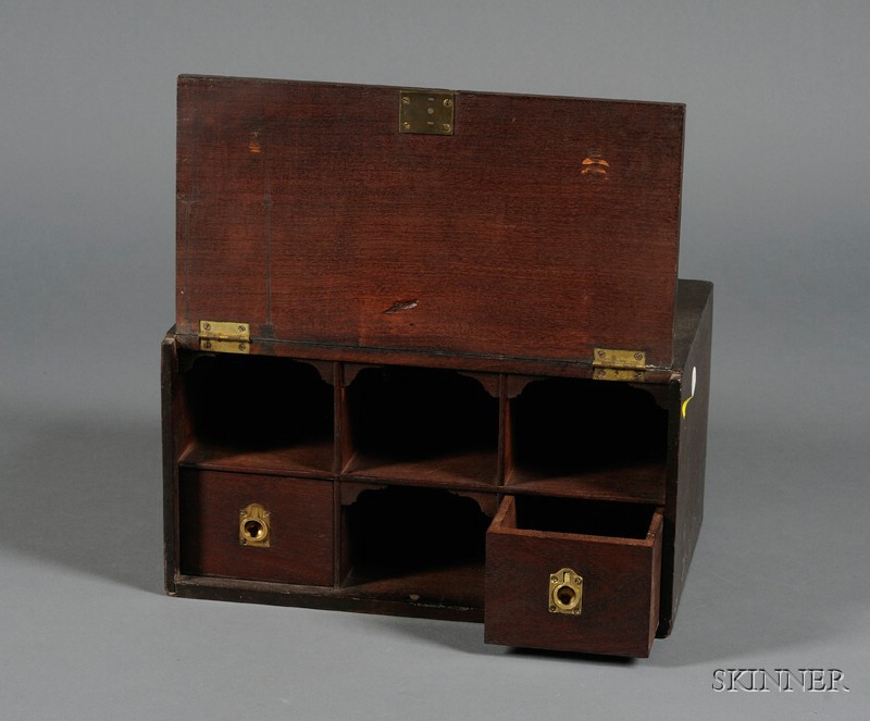 Appraisal: Late Victorian Mahogany Locking Storage Box late th century rectangular