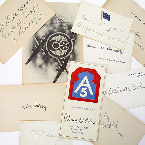 Appraisal: Assorted military autographs Dwight Eisenhower Louis Denfield Chief of Naval