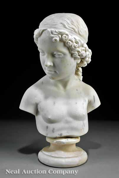 Appraisal: An American Classical Marble Portrait Bust of a Boy Joseph