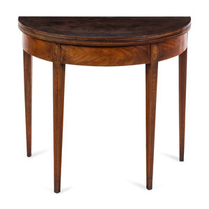 Appraisal: A Federal Inlaid Mahogany Flip-Top Table th Century Height x