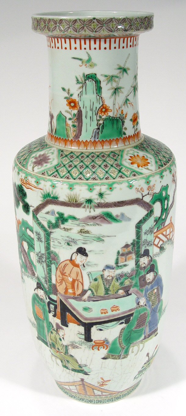 Appraisal: Large Chinese famille verte porcelain vase painted with a continuous