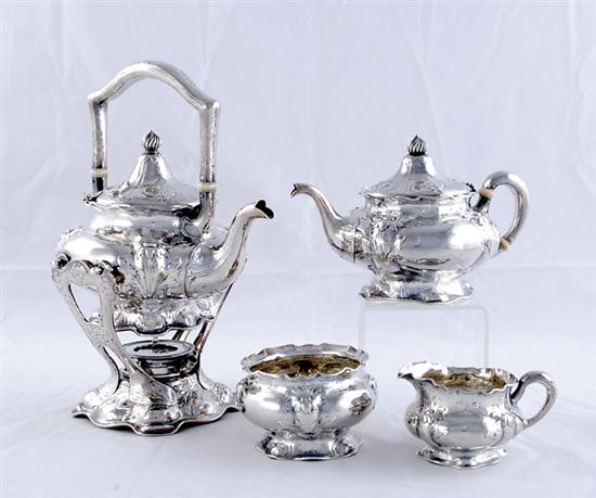 Appraisal: Gorham Martele silver tea service circa - lobed bulbous form