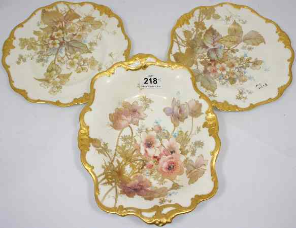 Appraisal: Doulton Burslem Floral Handled Dish and Similar Cabinet Plates