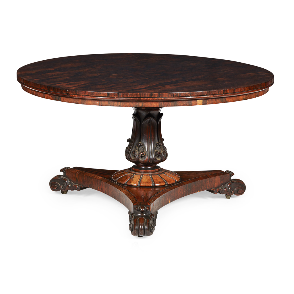 Appraisal: GEORGE IV ROSEWOOD CENTRE TABLE EARLY TH CENTURY the circular