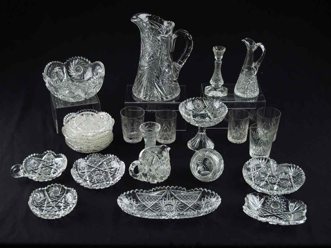 Appraisal: PIECE AMERICAN BRILLIANT CUT GLASS An assembled collection of pieces