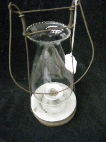 Appraisal: Victorian Carrying Lantern chamberstick type with chimney swing handle