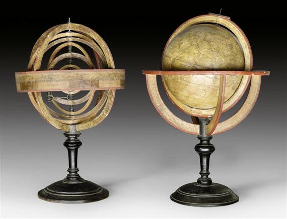 Appraisal: GLOBE AND ARMILLARY SPHERE late Louis XV Paris th th