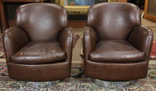 Appraisal: Pair of Milo Baughman for Thayer Coggin swivel tub chairs