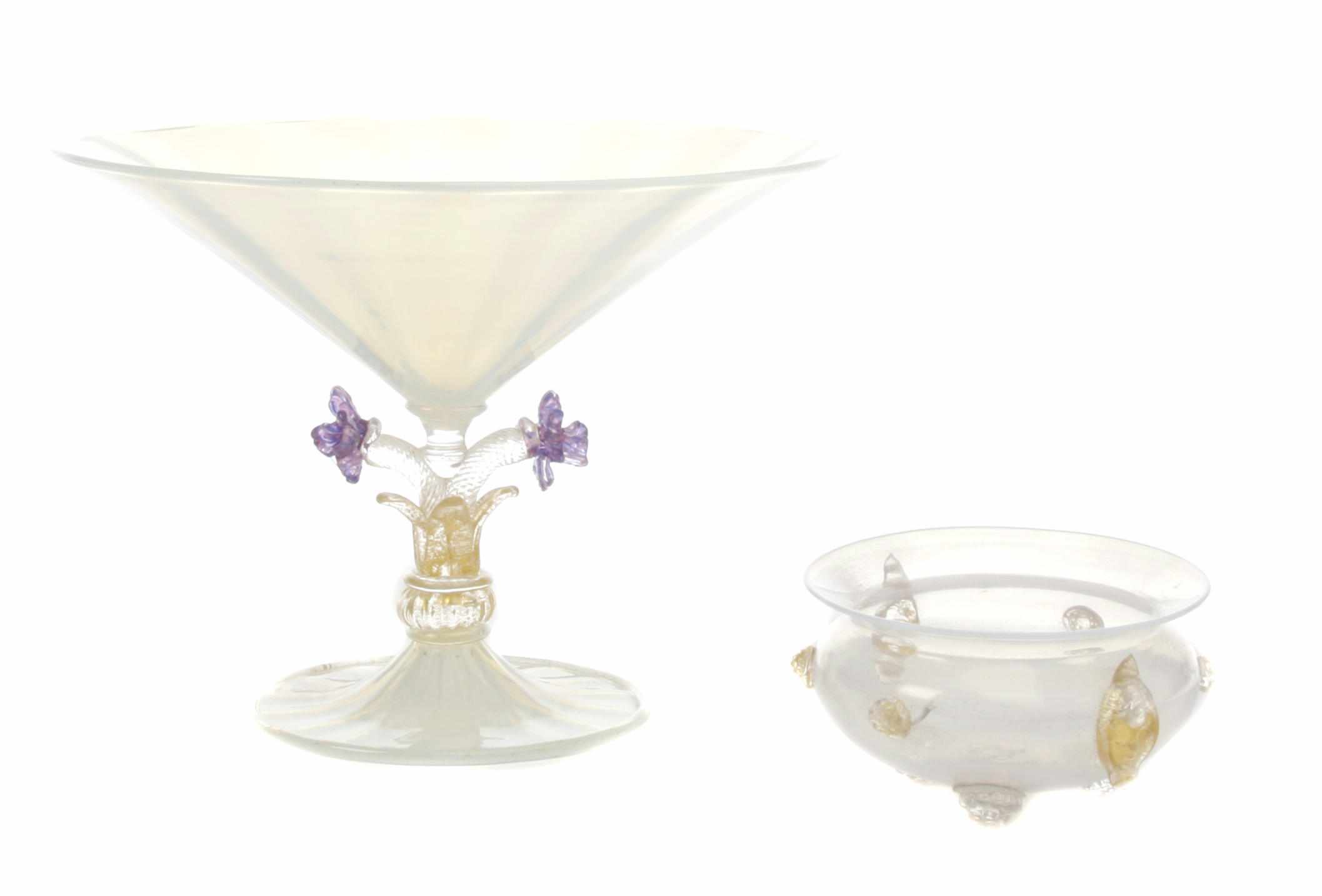 Appraisal: A group of four Murano glass articles comprising a pair