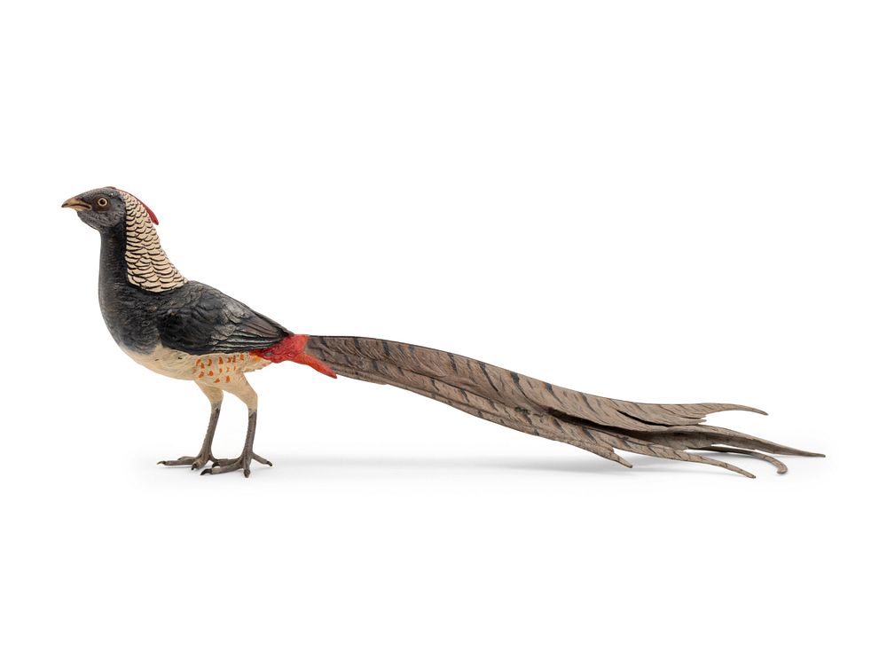 Appraisal: An Austrian Cold-Painted Bronze Pheasant An Austrian Cold-Painted Bronze Pheasant