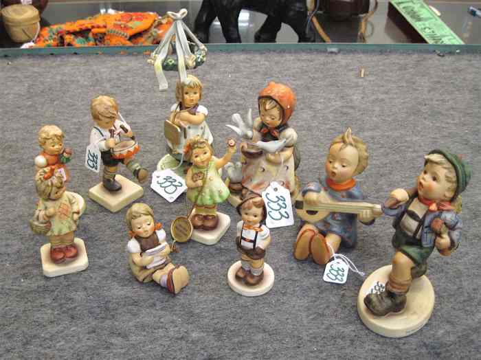 Appraisal: TEN GERMAN HUMMEL PORCELAIN FIGURINES ''May Dance'' TM- -Present ''H