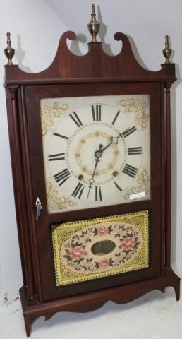 Appraisal: EARLY TH CENTURY AMERICAN SETH THOMAS PILLARAND SCROLL CLOCK HAS