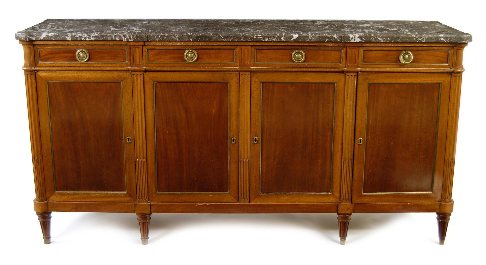 Appraisal: A French mahogany sideboard