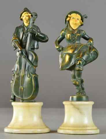 Appraisal: Bronze Statues of Dancers - Swiss or GermanIncluding two bronze