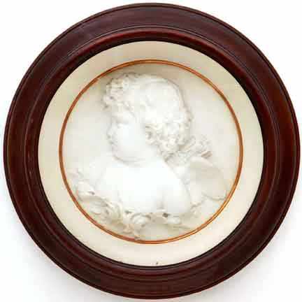 Appraisal: Continental carved marble profile bust of cupid th century round