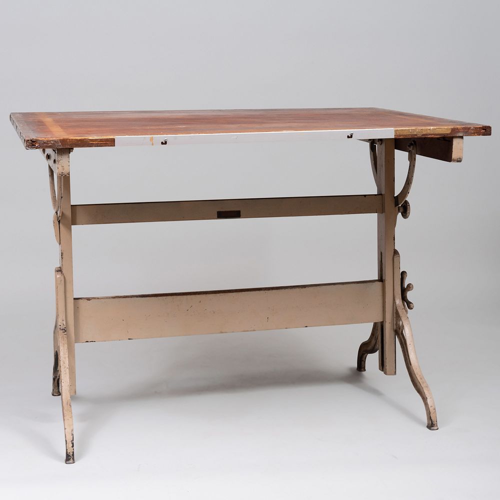 Appraisal: American Vintage Wood and Painted Metal Drafting Table x x