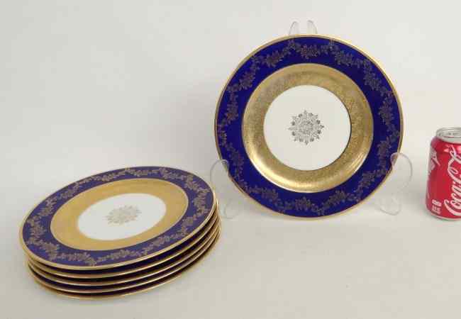 Appraisal: Set of six carat gold '' Bavarian dinner plates