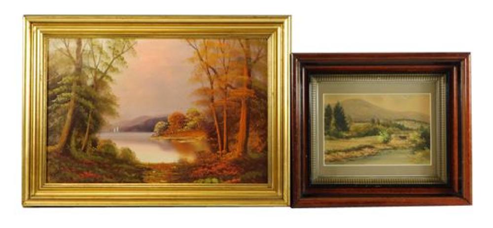 Appraisal: Two framed artworks by early th C American artists Anna