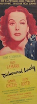 Appraisal: Dishonored Lady Vintage Movie Poster Dishonored Lady vintage movie poster