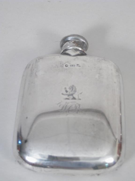 Appraisal: A Victorian Spirit Flask engraved with crest and initials Birmingham