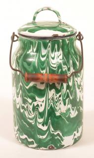 Appraisal: Granite Ware Green Large Swirl Milk Can - h